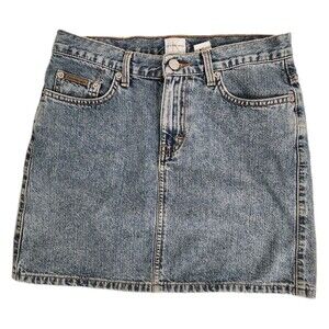 CALVIN KLEIN Denim Short Mini Blue Jean Skirt Double Stone Wash Womens Size 3